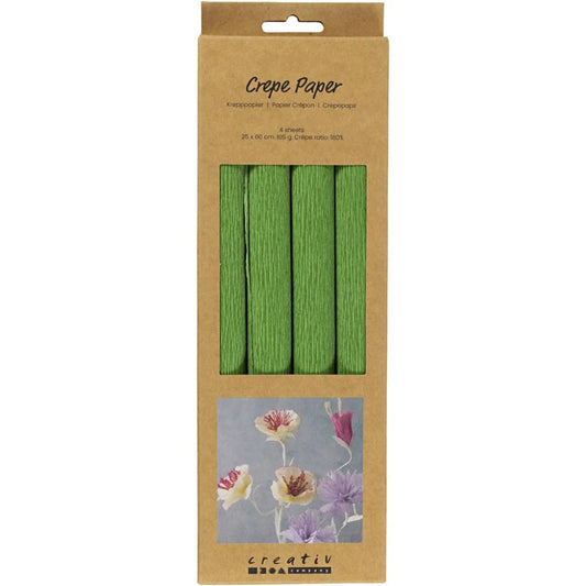 Crepe Paper  - Leaf Green 25x60cm (4 Sheets)