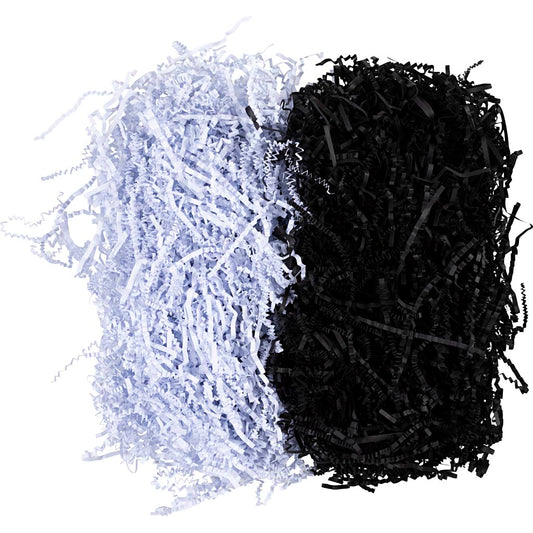 Crinkle Paper L:25-30cm W:3mm - Black &White 2x50g