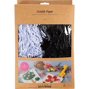 Crinkle Paper L:25-30cm W:3mm - Black &White 2x50g