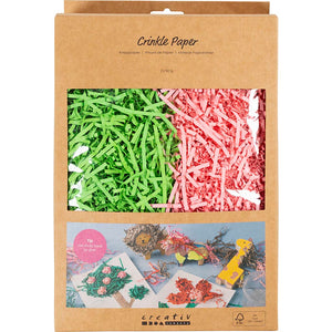 Crinkle Paper L:25-30cm W:3mm - Dark Green Pink 2x50g