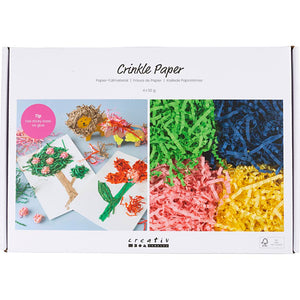 Crinkle Paper L:25-30cm W:3mm - Blue Dark Green Pink Yellow (4x50g)