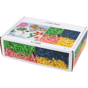 Crinkle Paper L:25-30cm W:3mm - Blue Dark Green Pink Yellow (4x50g)