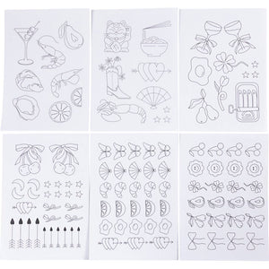 Stitch and Rinse Away Sheet - Decorative Designs A5 sheet 1485x210mm (6 Sheets)
