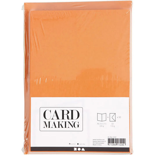 Cards and Envelopes Card Size 10.5x15cm Envelope 220g - Assorted Colours (Set of 50)