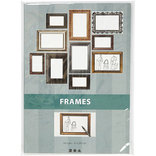 Frames Size 26.2x18.5cm - Metallic Colours (16 Assorted Sheets)