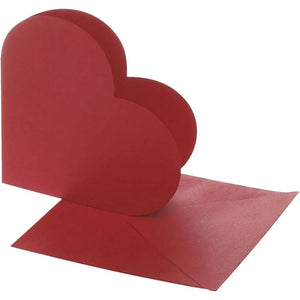 Heart-Shaped Cards - Red (10 Set)