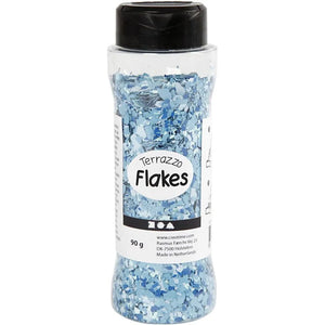 Terrazzo flakes, 90 g, blue