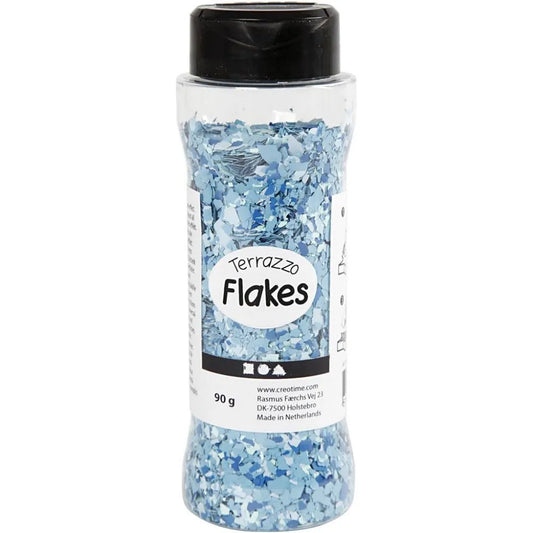 Terrazzo flakes, 90 g, blue