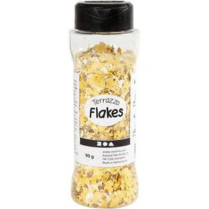 Terrazzo flakes, 90 g, yellow