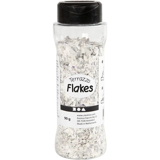 Terrazzo flakes, 90 g, light grey