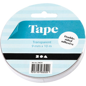 Double-sided Adhesive Tape, W: 9 mm, 10 m