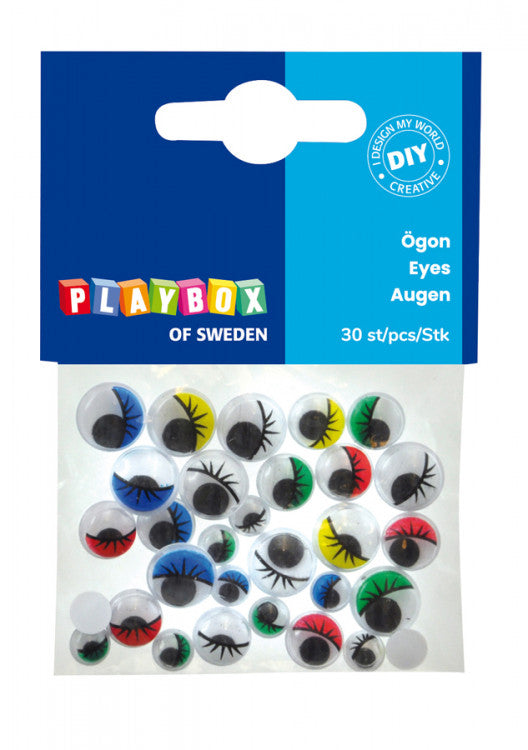Eyes with lashes 30pcs colored
