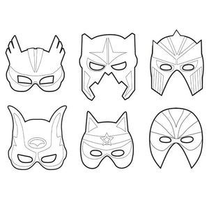 Paper Masks Superhero 12 Pieces