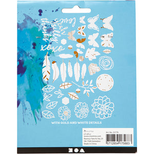 Labels with Gold Motifs for Watercolour