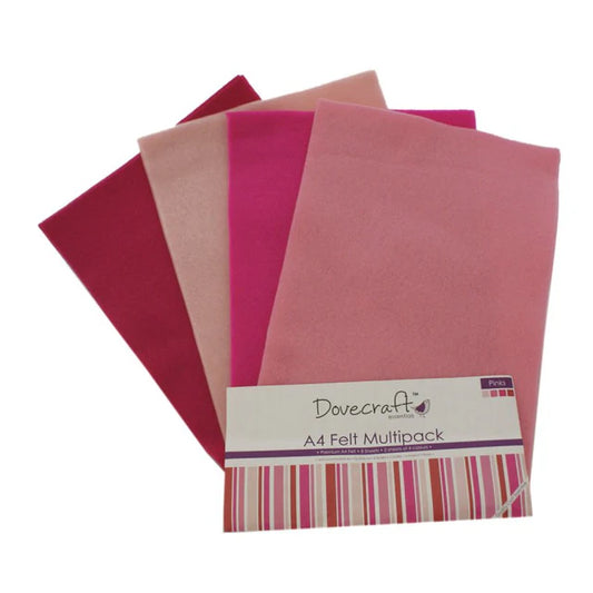 Dovecraft A4 Felt - Pink Shades