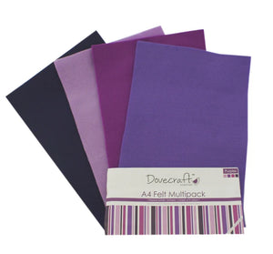 Dovecraft A4 Felt - Purple Shades
