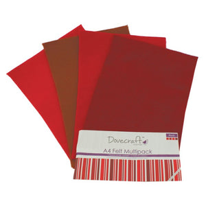 Dovecraft A4 Felt - Red Shades