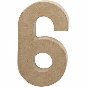 Papier Mâché Number - 6 (20cm)