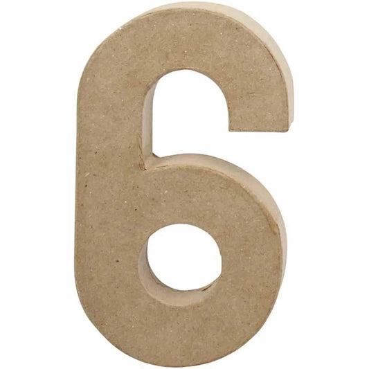 Papier Mâché Number - 6 (20cm)