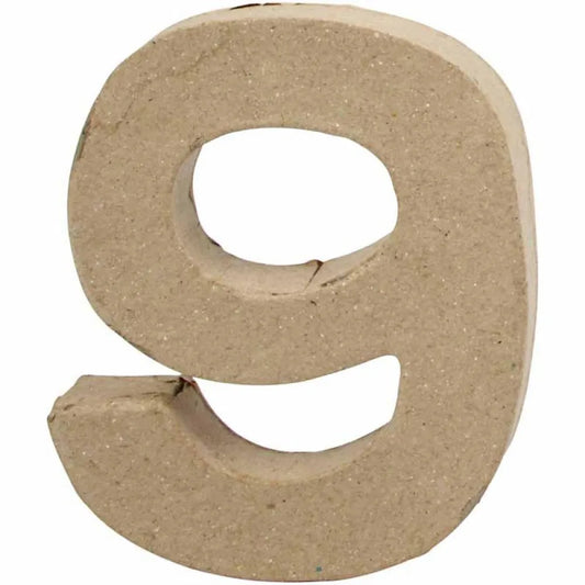 Papier Mâché Number - Small Number 9