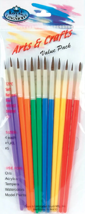 Art & Craft Brushes - 12 Pack