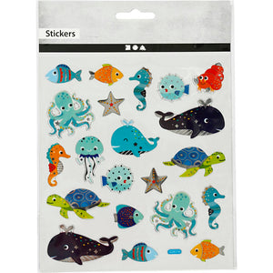 Stickers Sheet 15 x 16.5cm - Sea Animals
