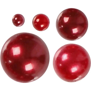 Half Pearls - Assorted Sizes in Red (140 Pieces)