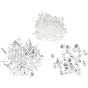 Artificial snow, white glitter, 35+35+8 g, 3 tubs