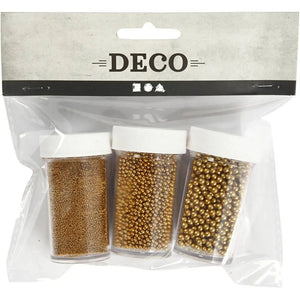 Mini Glass beads, size 0.6-0.8+1.5-2+3 mm, 3 tubs