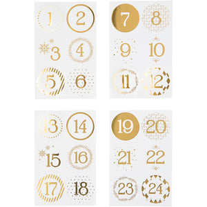 Christmas calendar number stickers