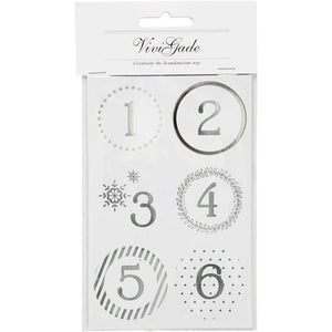 Christmas Calendar Stickers - Numbers (4 Sheets)