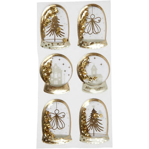 Vivi Gade Gold Shaker Stickers - Angels, Houses and Trees (Pack of 6)