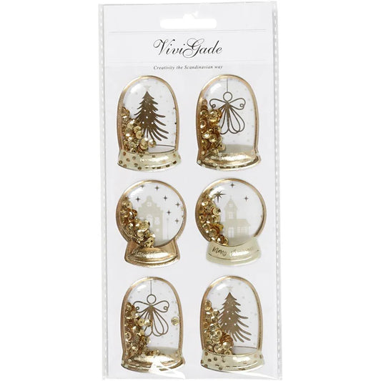 Vivi Gade Gold Shaker Stickers - Angels, Houses and Trees (Pack of 6)