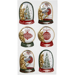 Vivi Gade Gold Shaker Stickers - Birds, Baubles and Trees (Pack of 6)