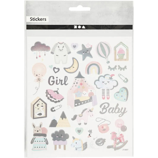 Sticker Sheet - Baby Girl (15 x 16.5cm)