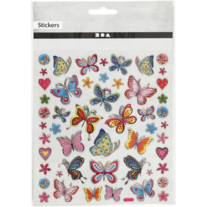 Sticker Sheet - 15x16.5cm Colourful Butterflies