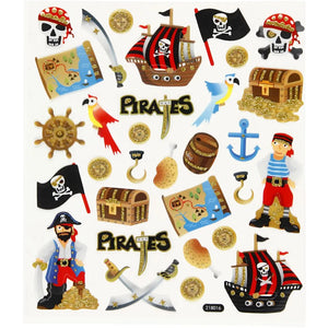 Pirate Themed Glitter Stickers