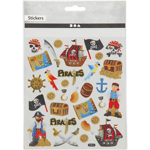 Pirate Themed Glitter Stickers