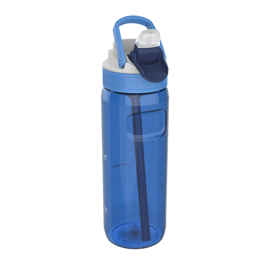 BPA free water bottle with Straw lid Crisp Blue