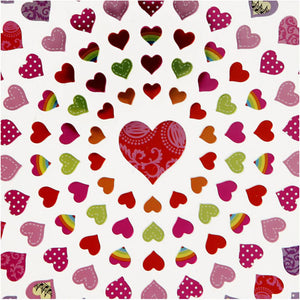 Sticker Sheet 15x16.5cm - Small Hearts