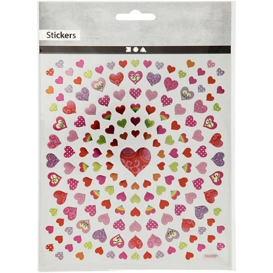Sticker Sheet 15x16.5cm - Small Hearts