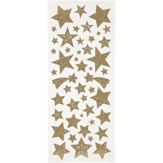Glitter Stickers - Gold Stars (1 Sheet)