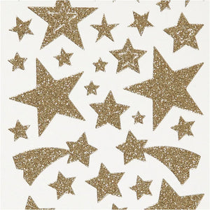 Glitter Stickers - Gold Stars (1 Sheet)
