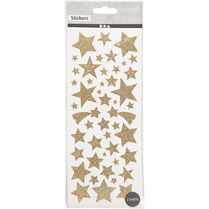 Glitter Stickers - Gold Stars (1 Sheet)