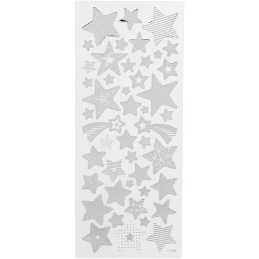 Creativ Stickers 10x24 cm - Silver Stars (52 Pieces)