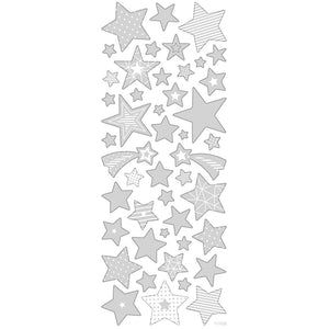 Creativ Stickers 10x24 cm - Silver Stars (52 Pieces)