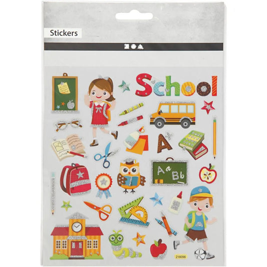 Fancy Glitter Stickers School,