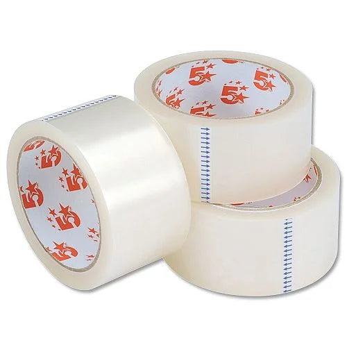 Large Clear Tape 50mm Easy Tear Pack 3 5 Star