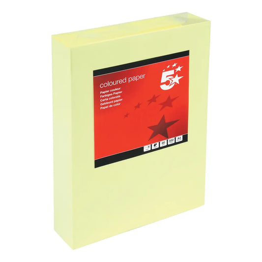 5 Star A4 Copier Paper - Light Yellow (500 Pack)