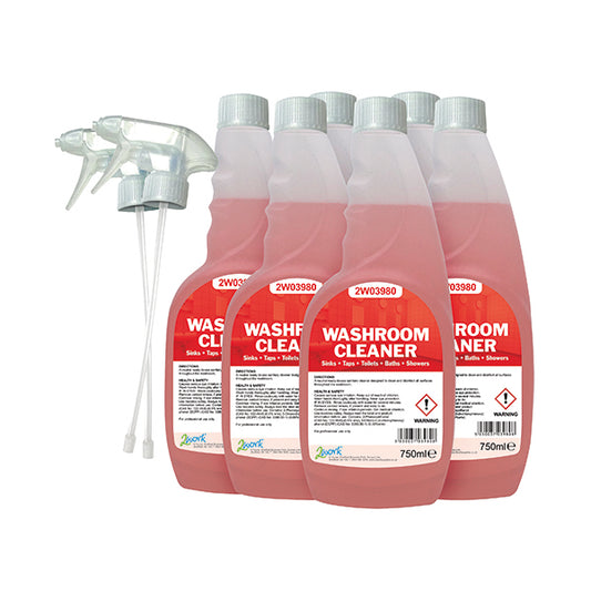 2Work Washroom Cleaner Trigger Spray 750ml (Pack of 6) 2W07249